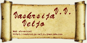 Vaskrsija Veljo vizit kartica